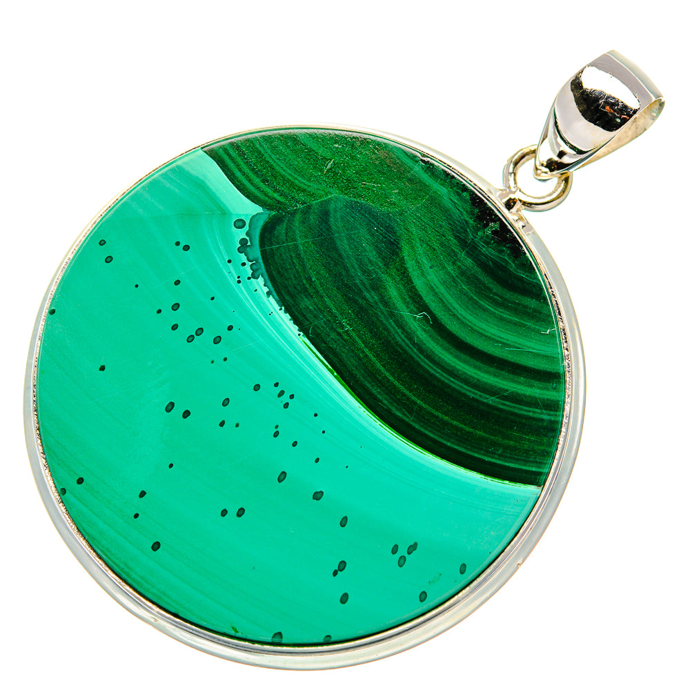 Malachite Pendant 2"  (925 Sterling Silver) PD37166