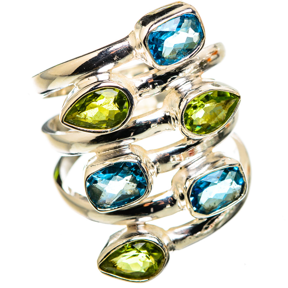 Peridot, Blue Topaz Ring Size 6.25 (925 Sterling Silver) RING135650