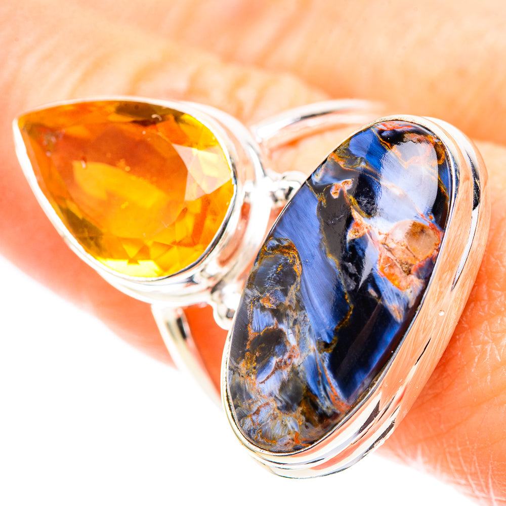 Large Pietersite, Citrine 925 Sterling Silver Ring Size 8.75 (925 Sterling Silver) RING137353