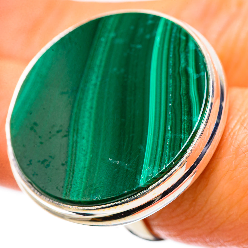 Huge Malachite Ring Size 6.5 (925 Sterling Silver) RING135765
