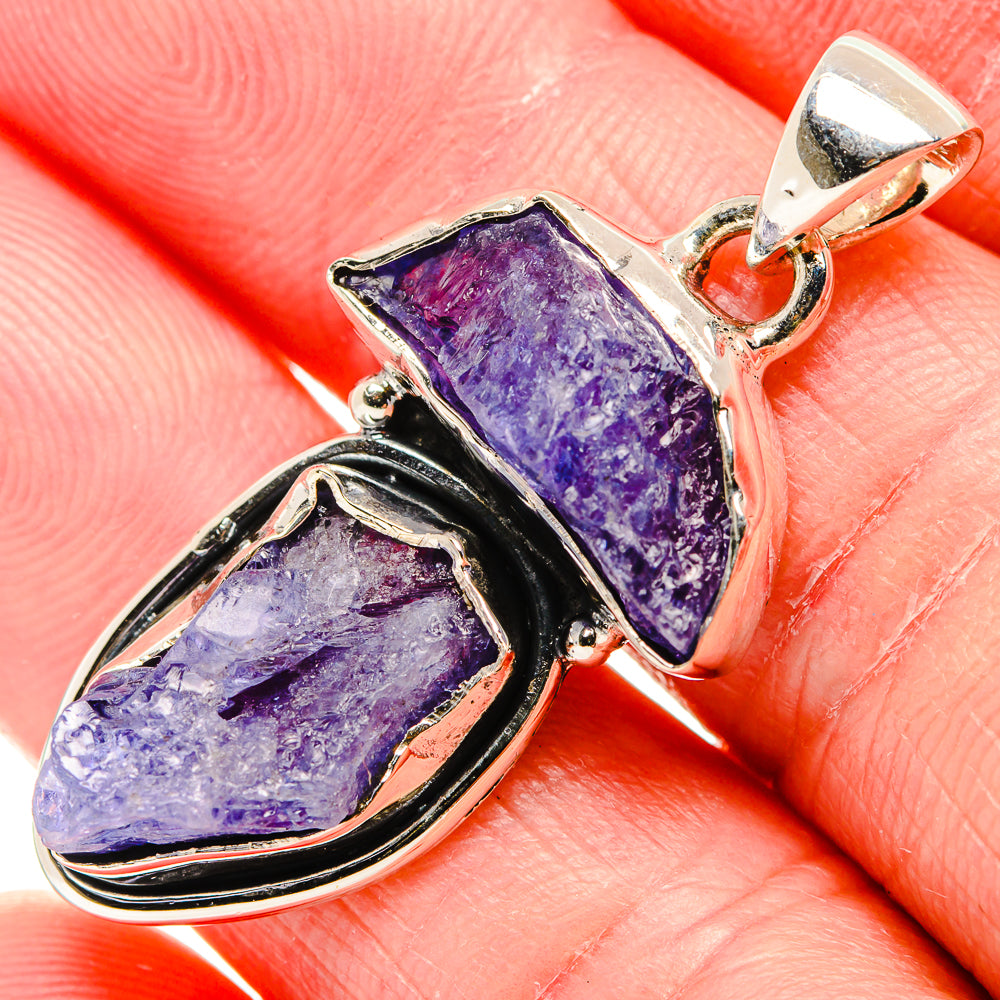 Rough Tanzanite Pendant 1 1/2" (925 Sterling Silver) PD36820