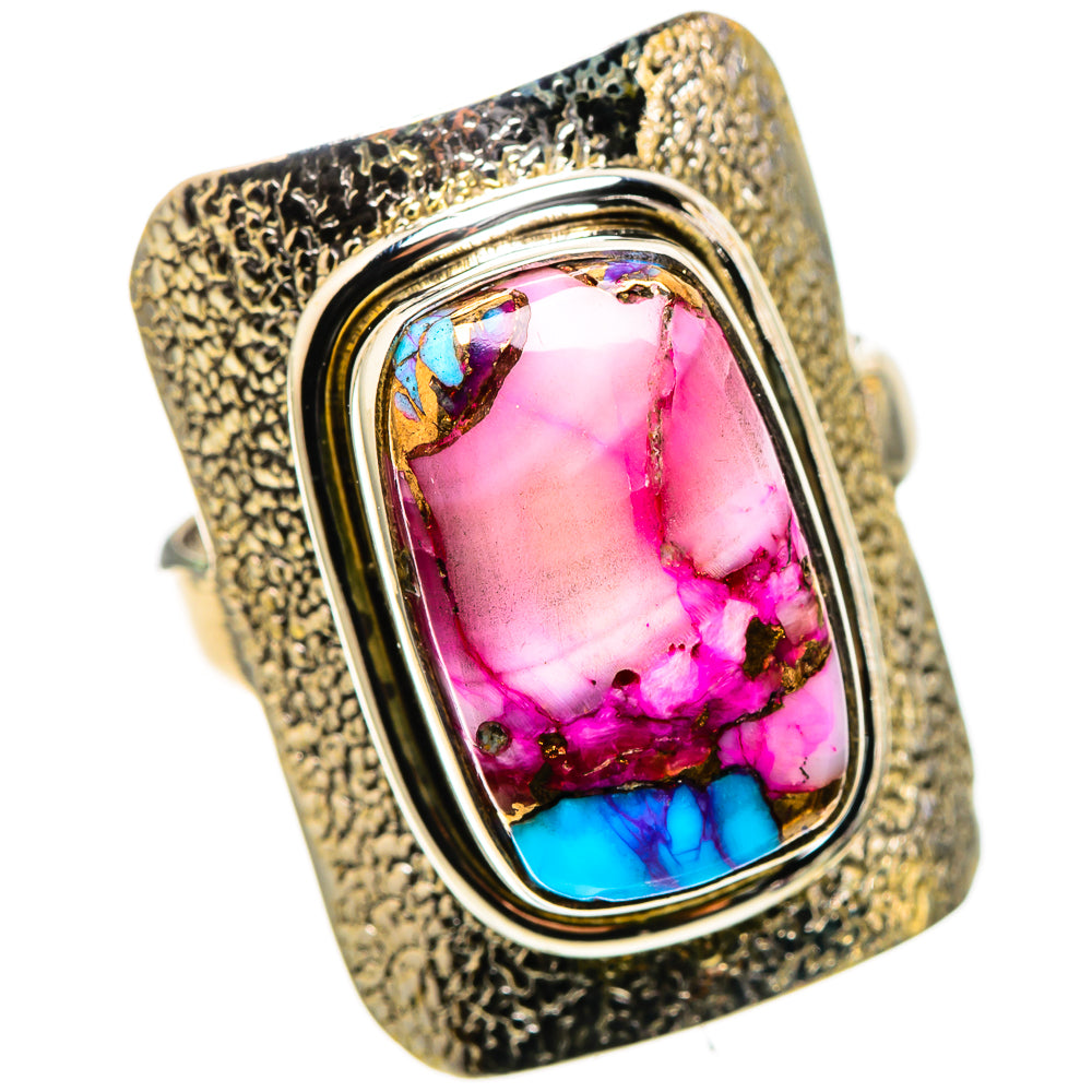Kingman Pink Dahlia Turquoise 925 Sterling Silver Ring Size 8 (925 Sterling Silver) RING137709
