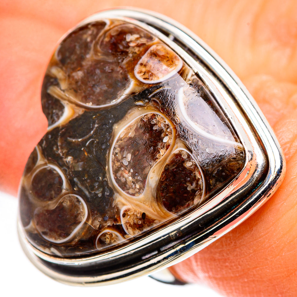 Large Turritella Agate Ring Size 6.25 (925 Sterling Silver) RING136120
