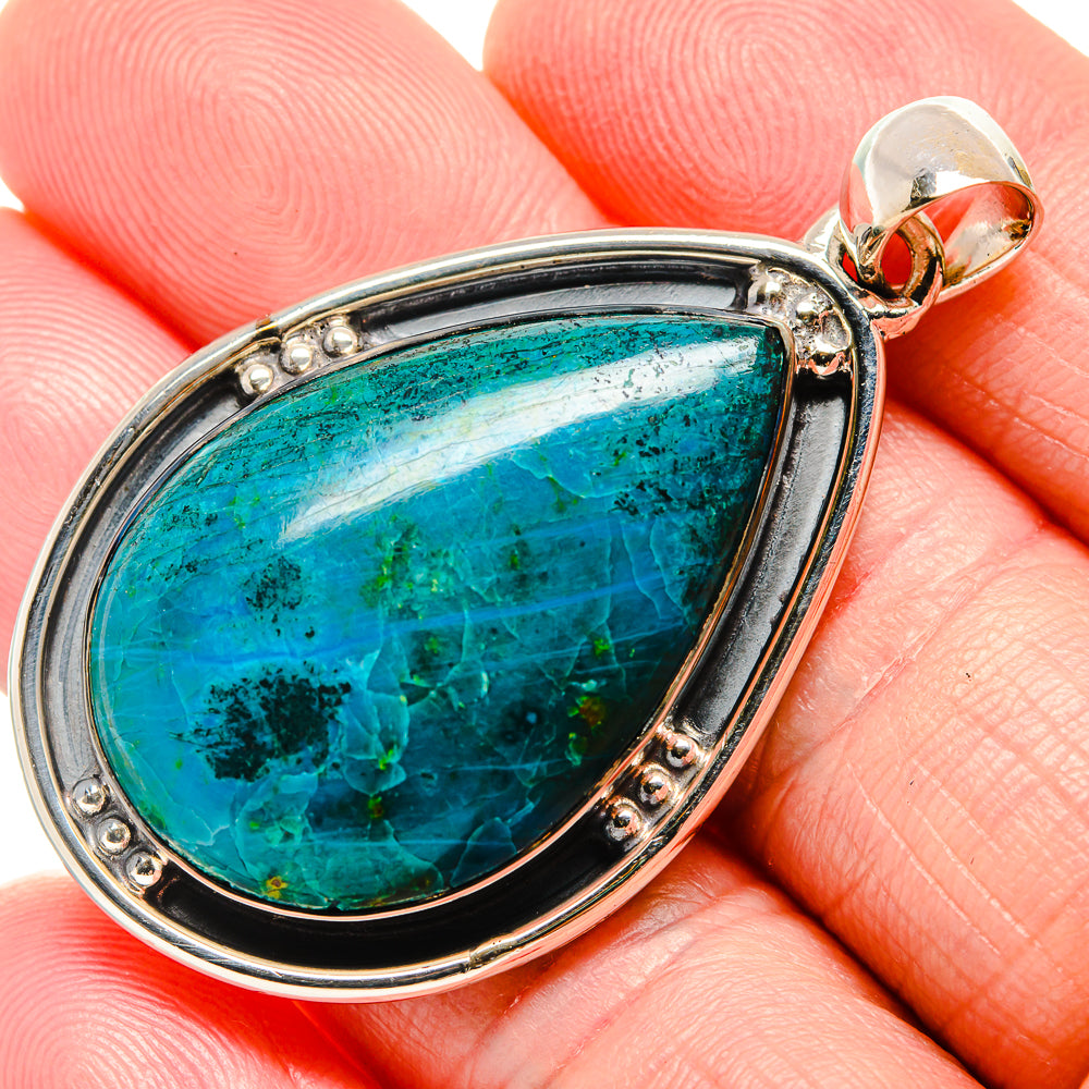 Chrysocolla Pendant 2" (925 Sterling Silver) PD36329