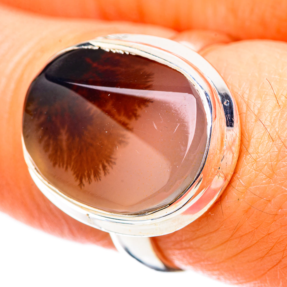 Scenic Dendritic Agate Ring Size 7.25 (925 Sterling Silver) RING135456