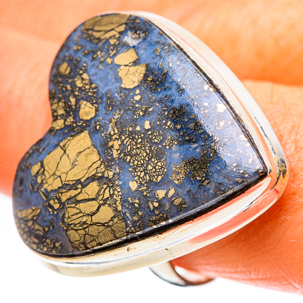 Large Pyrite In Black Onyx Ring Size 9 (925 Sterling Silver) RING136126