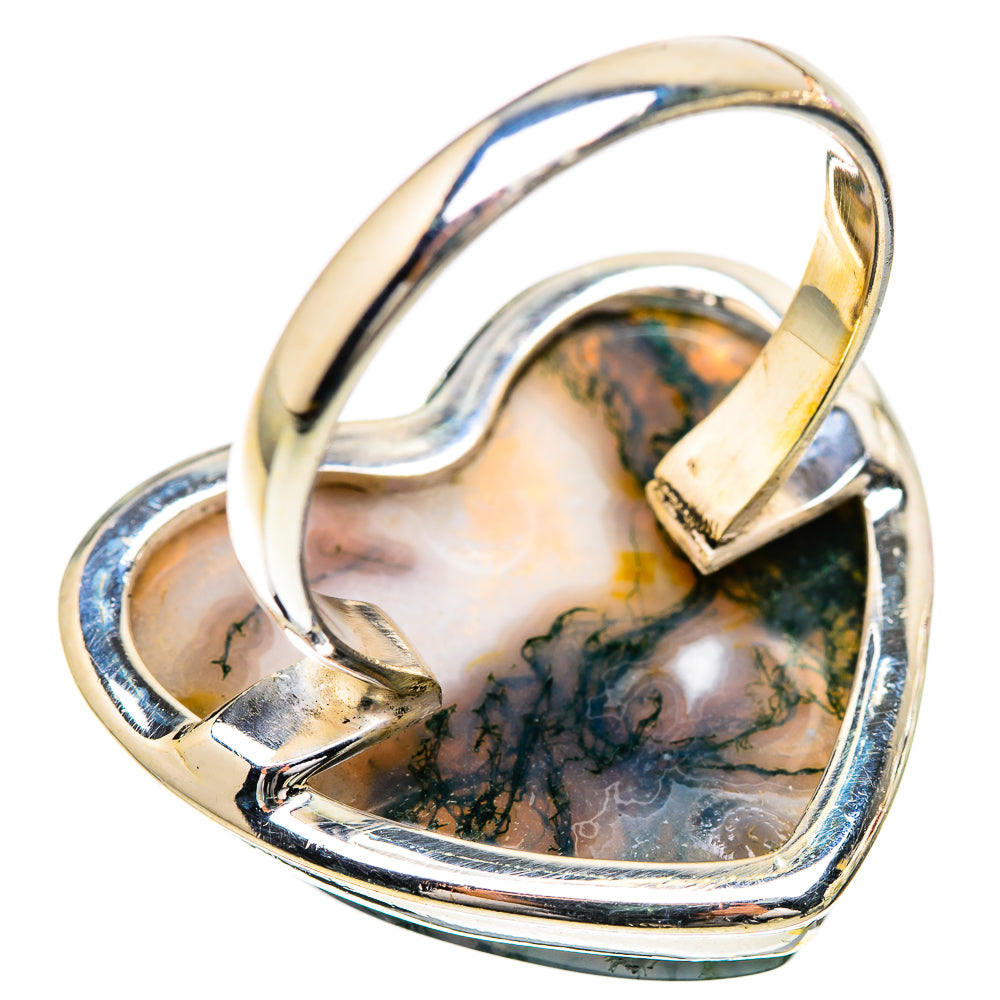 Large Green Moss Agate Ring Size 11.75 (925 Sterling Silver) RING135941