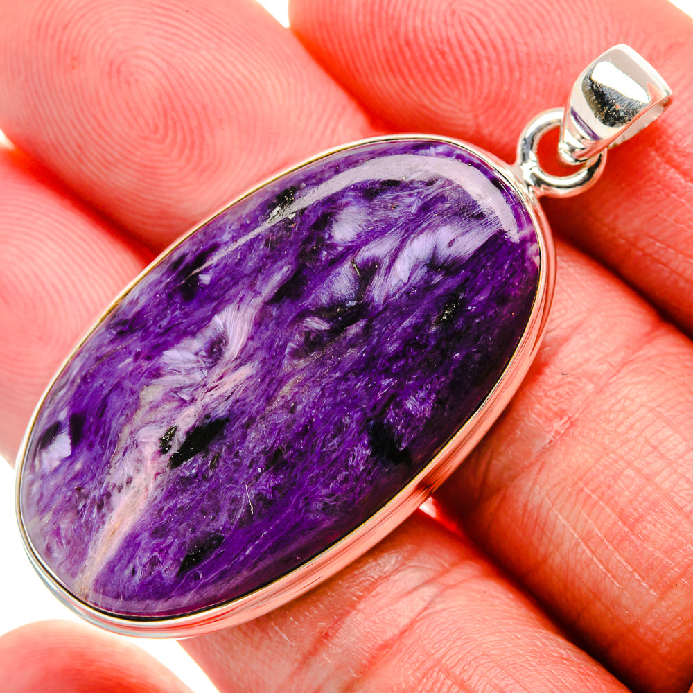 Charoite Pendant 2" (925 Sterling Silver) PD37552