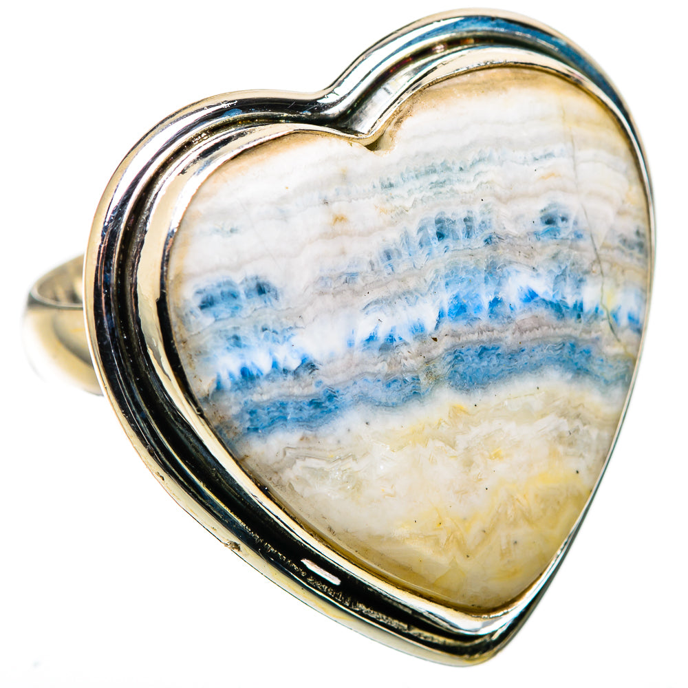 Large Blue Scheelite Ring Size 7.5 (925 Sterling Silver) RING136103
