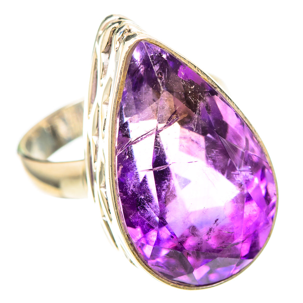 Large Faceted Amethyst 925 Sterling Silver Ring Size 6.25 (925 Sterling Silver) RING137350