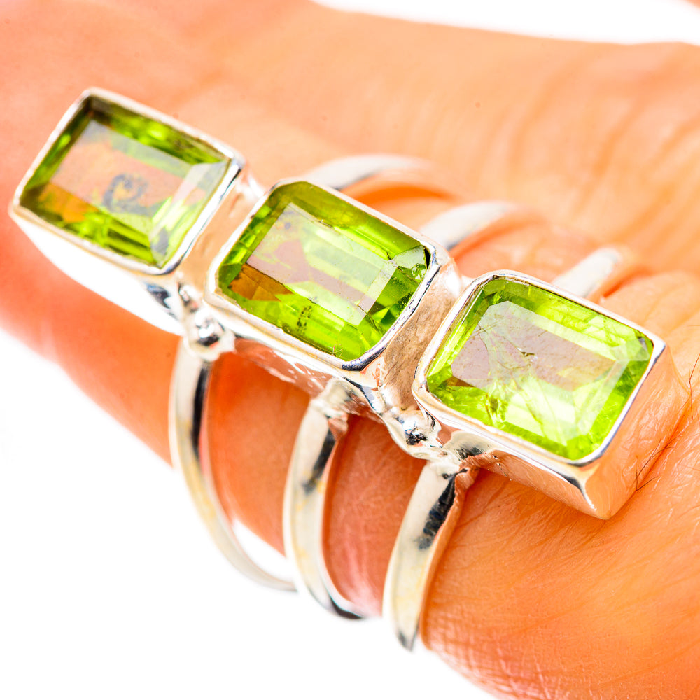 Anasilvercos Peridot Ring Size 6.75 (925 Sterling Silver)