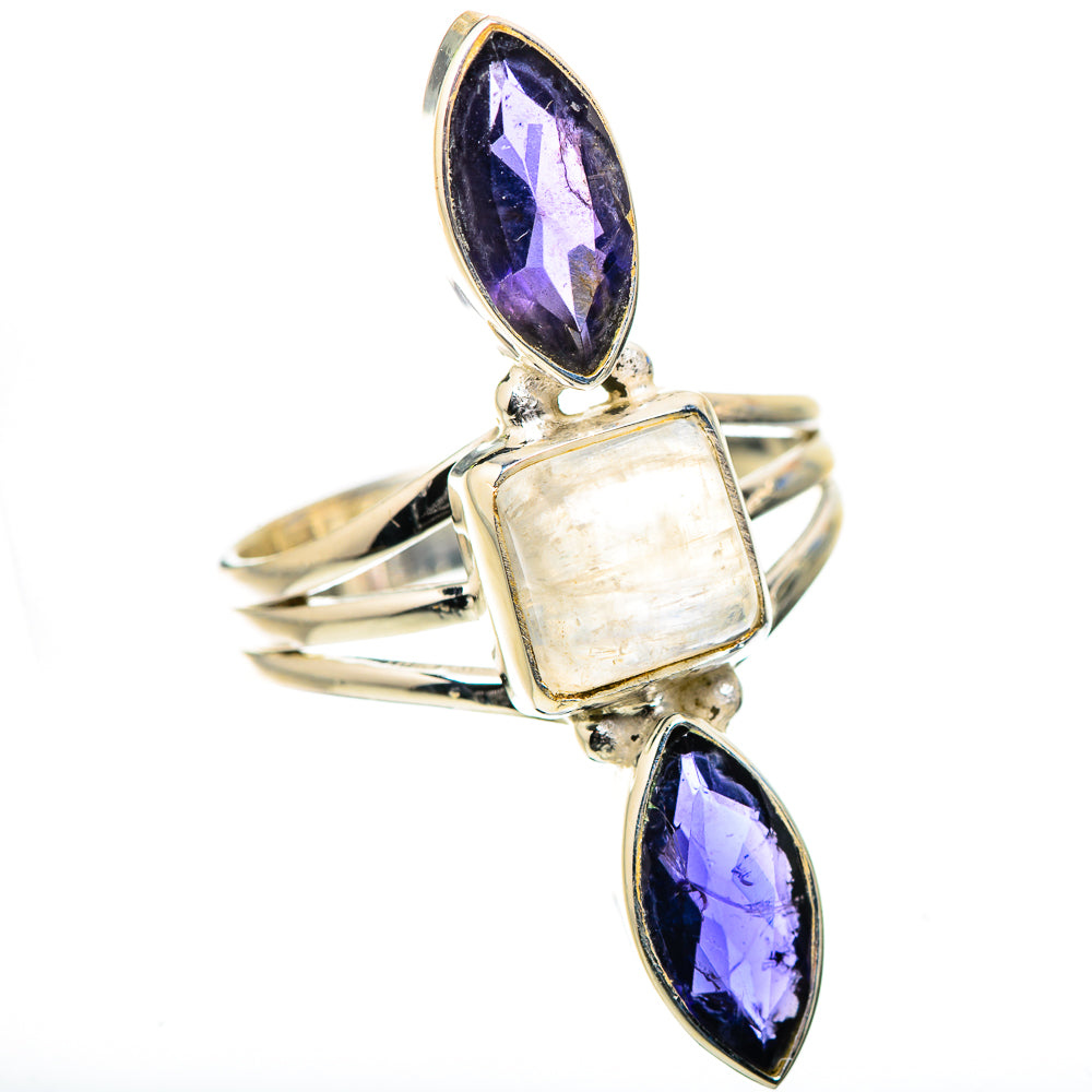 Anasilvercos Rainbow Moonstone, Tanzanite Ring Size 9.75 (925 Sterling Silver)