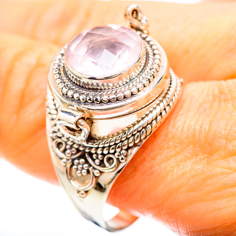 Poison Faceted Rose Quartz Ring Size 11.75 (925 Sterling Silver) RING137039