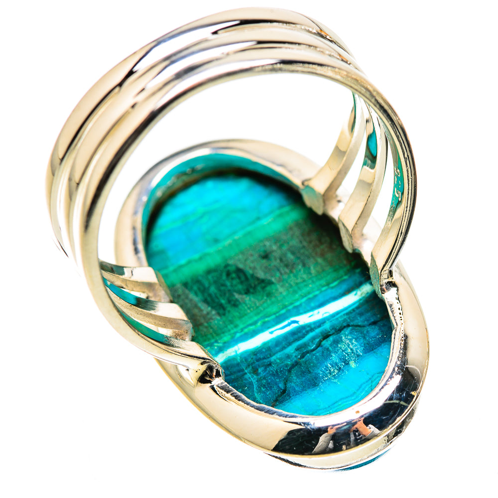 Large Malachite In Chrysocolla Ring Size 9.5 (925 Sterling Silver) RING135575