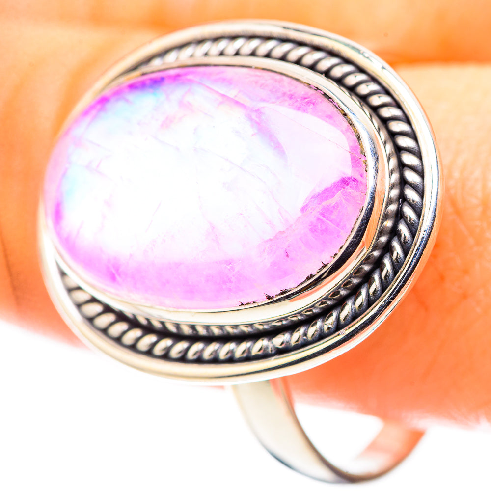 Pink Moonstone Ring Size 12.25 (925 Sterling Silver) RING136811