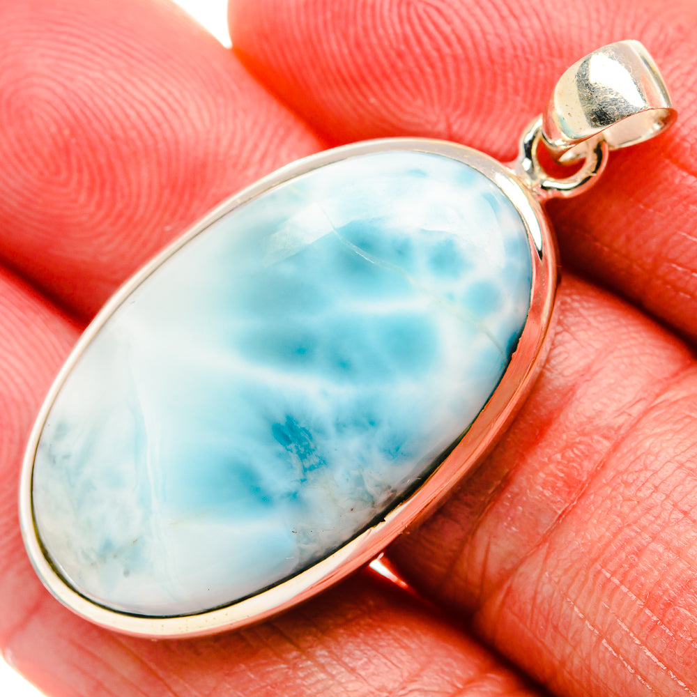 Larimar Pendant 1 3/4"  (925 Sterling Silver) PD37171