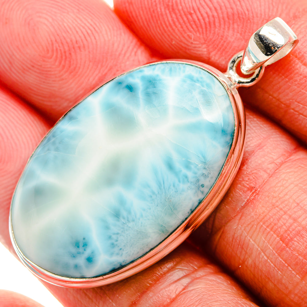 Larimar Pendant 1 3/4" (925 Sterling Silver) PD37509