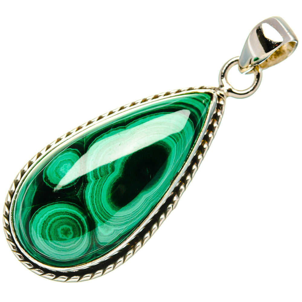 Malachite Pendant 1 3/4" (925 Sterling Silver) PD37123