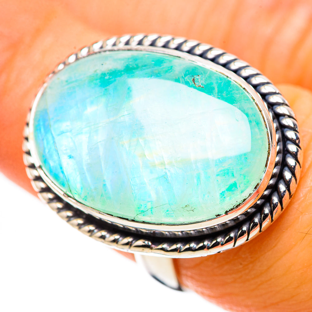 Green Moonstone Ring Size 6.75 (925 Sterling Silver) RING135662