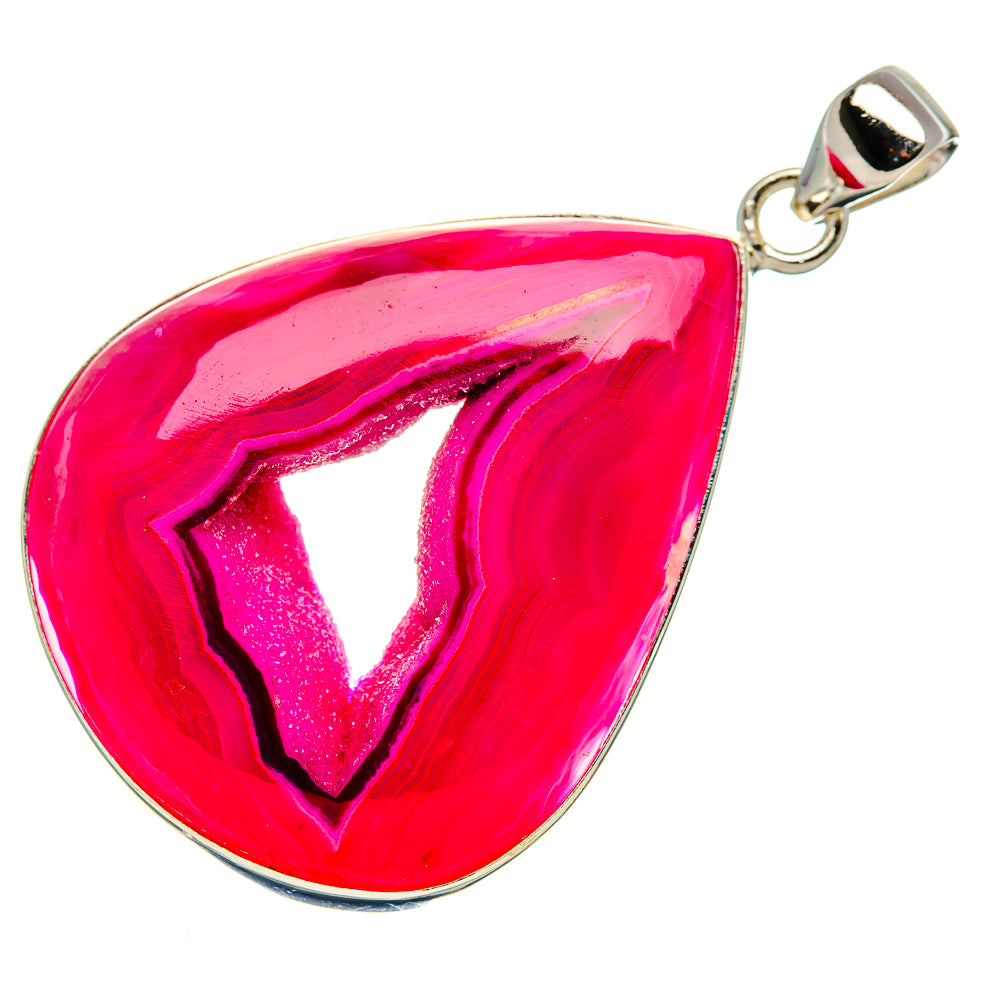 Pink Window Druzy Pendant 2" (925 Sterling Silver) PD36998