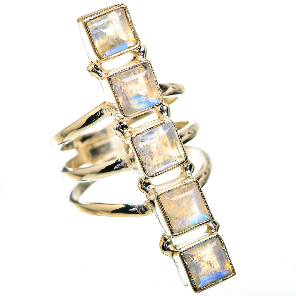 Large Rainbow Moonstone Ring Size 6.5 (925 Sterling Silver) RING135960