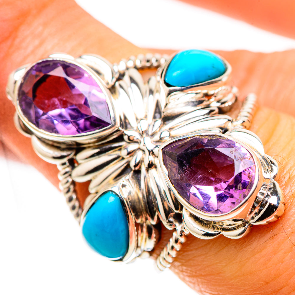 Amethyst, Sleeping Beauty Turquoise Ring Size 7.25 (925 Sterling Silver) RING134946
