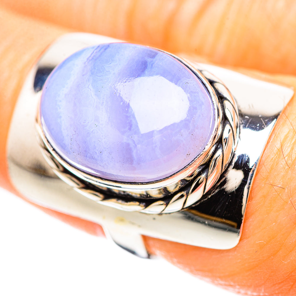 Blue Lace Agate Ring Size 6.75 (925 Sterling Silver) RING136374