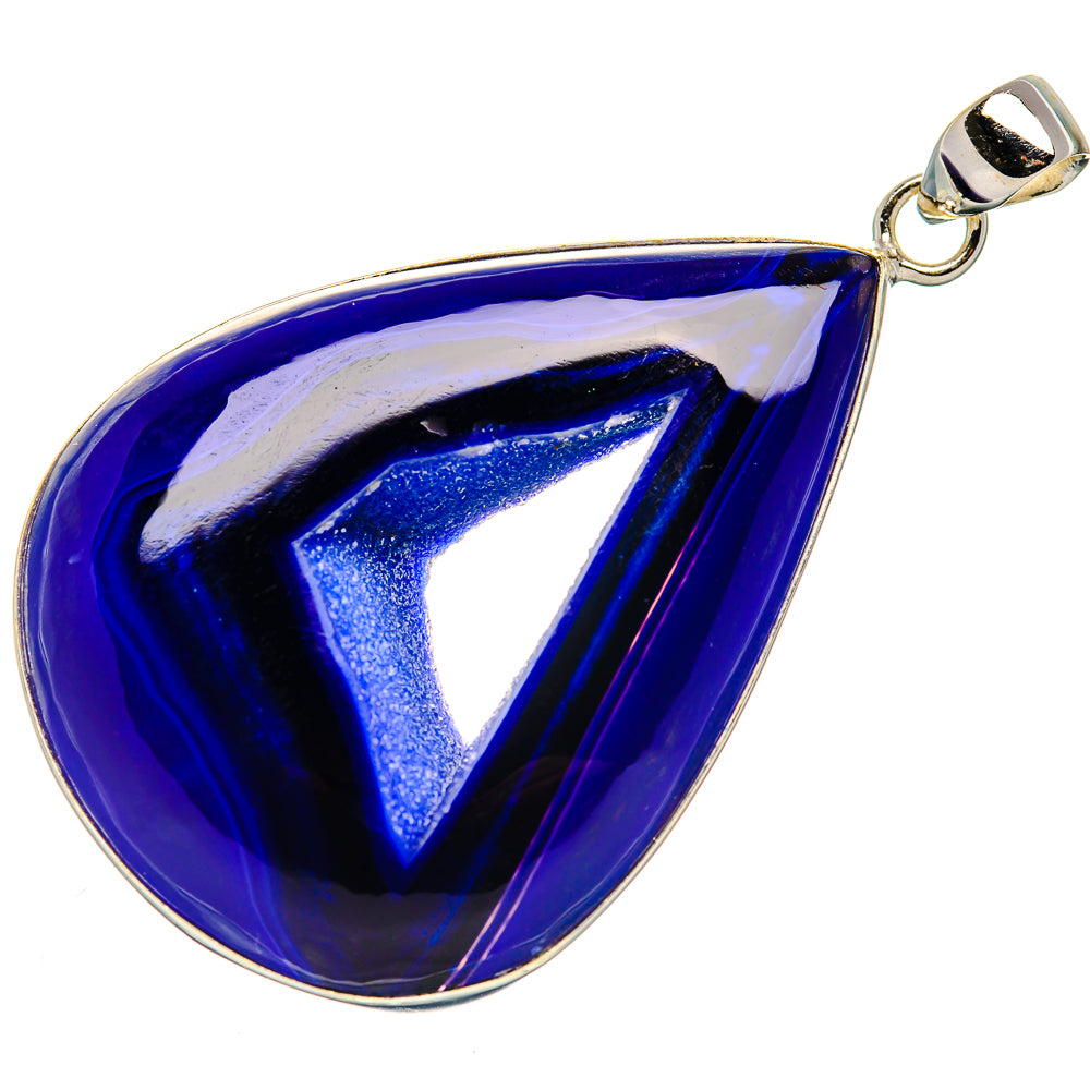 Purple Window Druzy Pendant 2 1/2" (925 Sterling Silver) PD37018