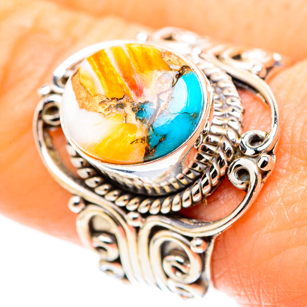 Spiny Oyster Turquoise 925 Sterling Silver Ring Size 8.5 (925 Sterling Silver) RING137399