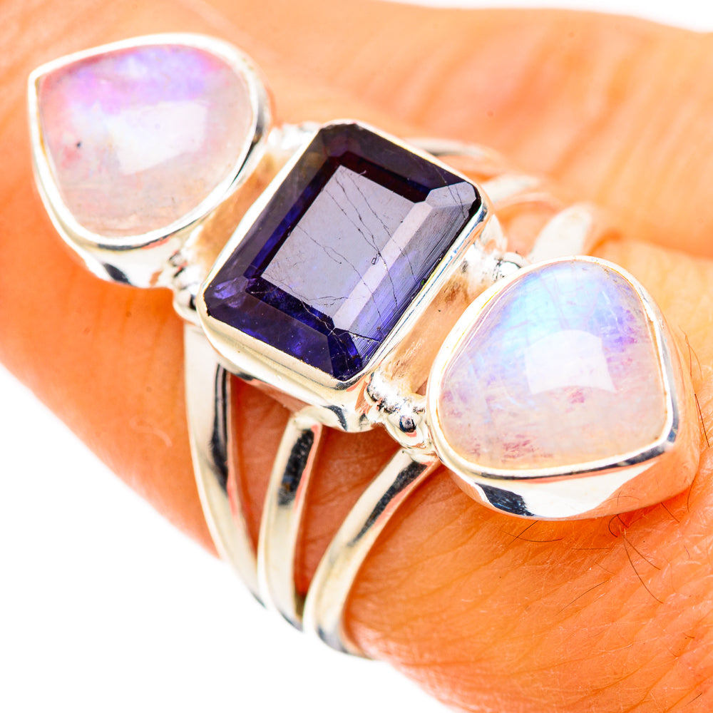 Rainbow Moonstone, Tanzanite 925 Sterling Silver Ring Size 7.25 Ana Co R135313