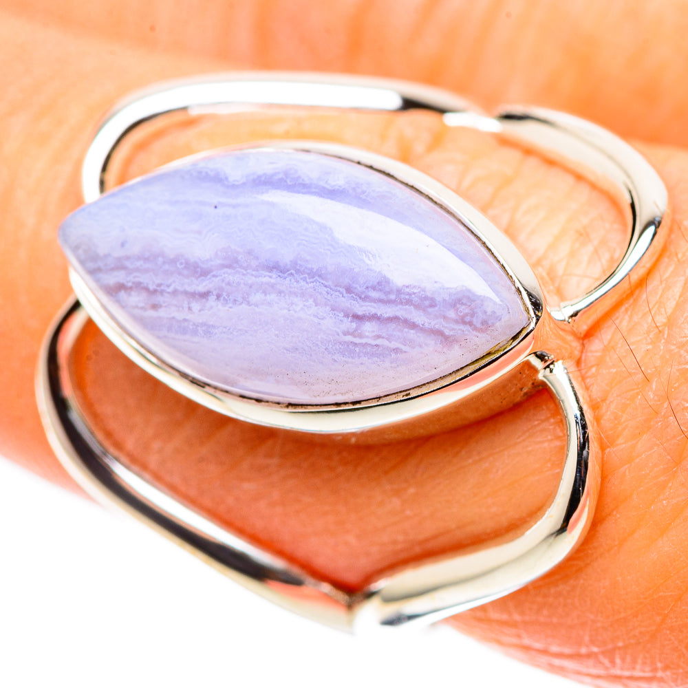 Blue Lace Agate 925 Sterling Silver Ring Size 7.25 (925 Sterling Silver) RING137657