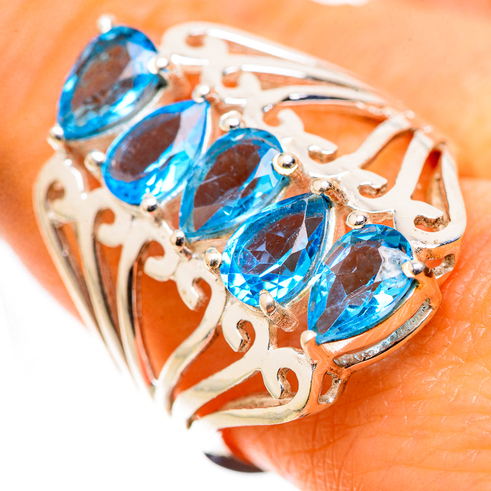 Anasilvercos Blue Topaz Ring Size 9 (925 Sterling Silver)