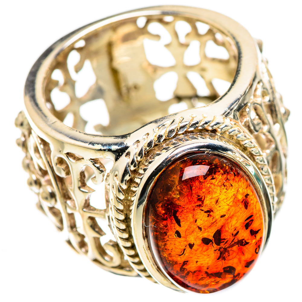 Large Baltic Amber Ring Size 6 (925 Sterling Silver) RING135740