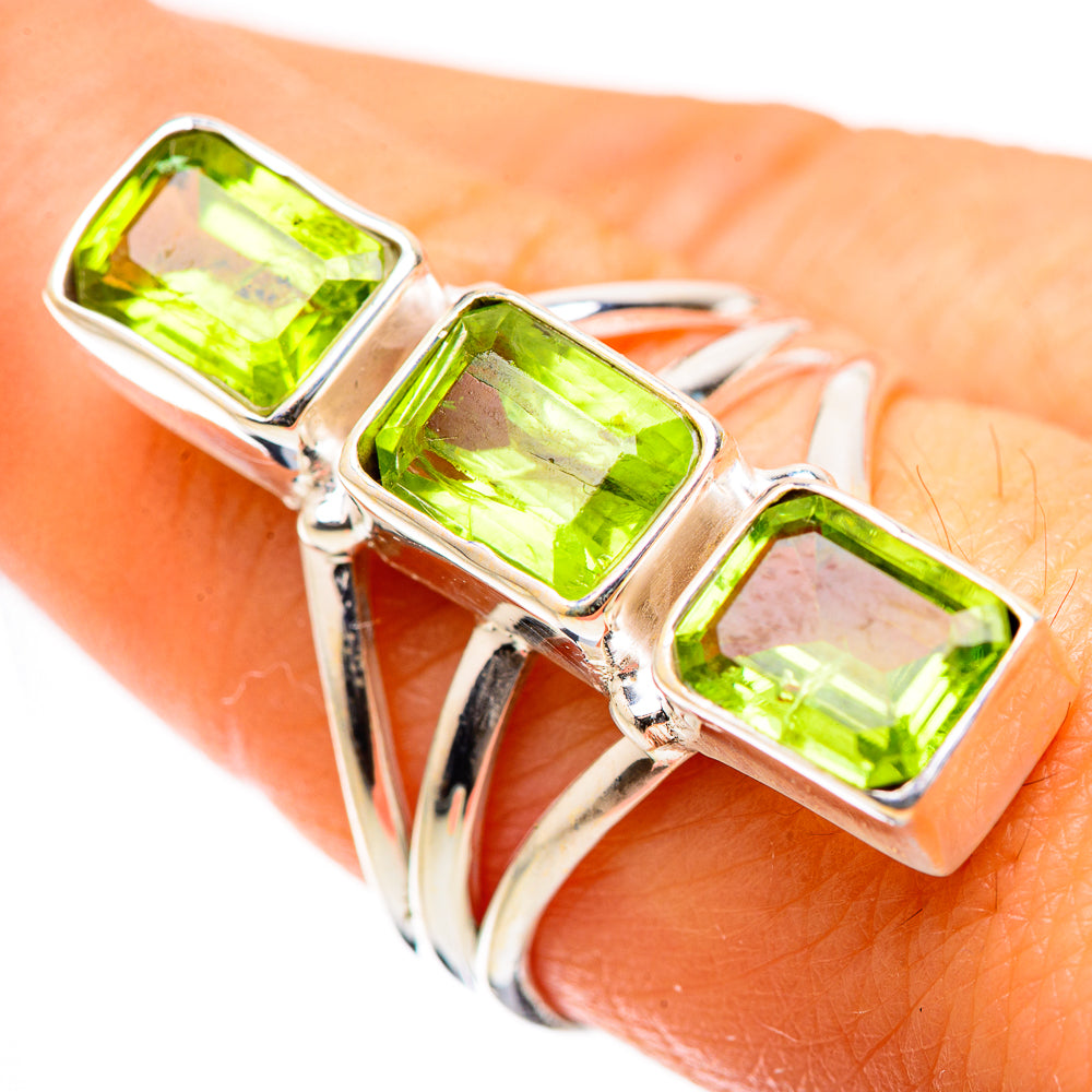 Anasilvercos Peridot Ring Size 8.25 (925 Sterling Silver)