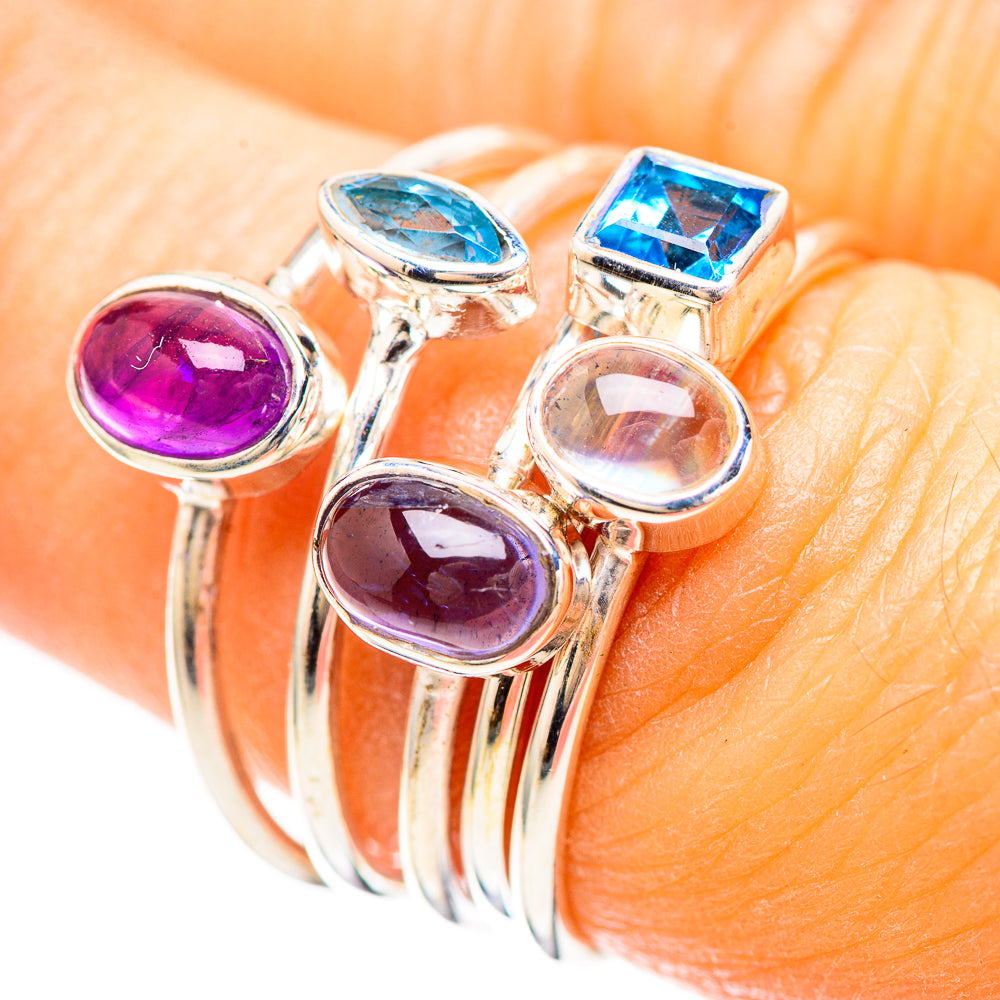 Amethyst, Tanzanite, Blue Topaz, Aquamarine Ring Size 6.25 (925 Sterling Silver) RING136430