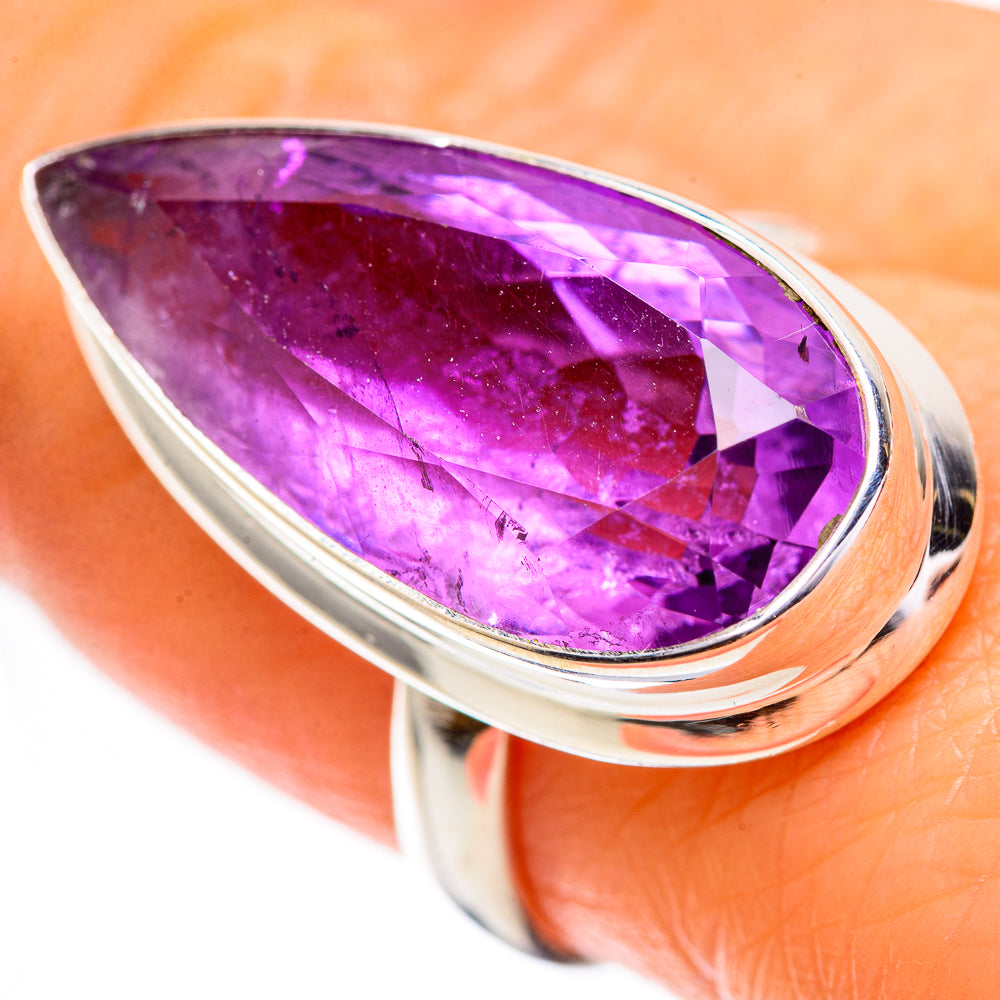 Large Faceted Amethyst Ring Size 8 (925 Sterling Silver) RING135925