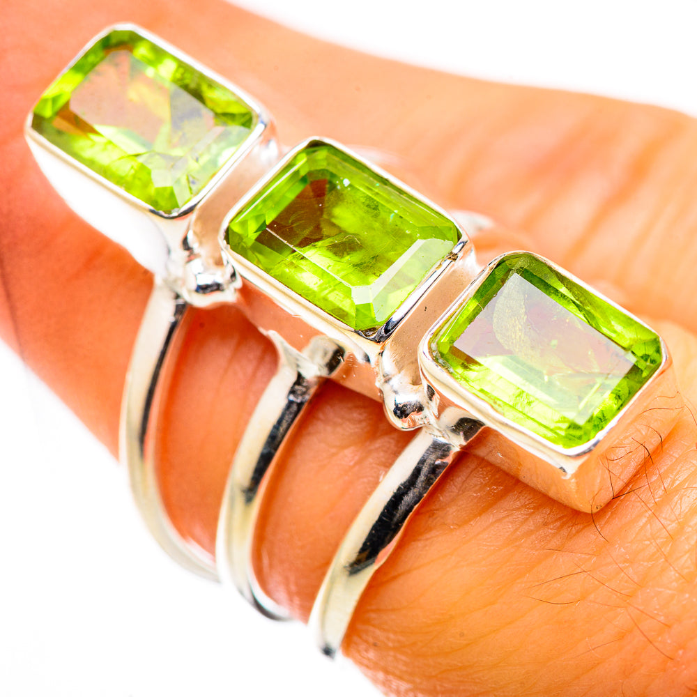 Anasilvercos Peridot Ring Size 6.75 (925 Sterling Silver)
