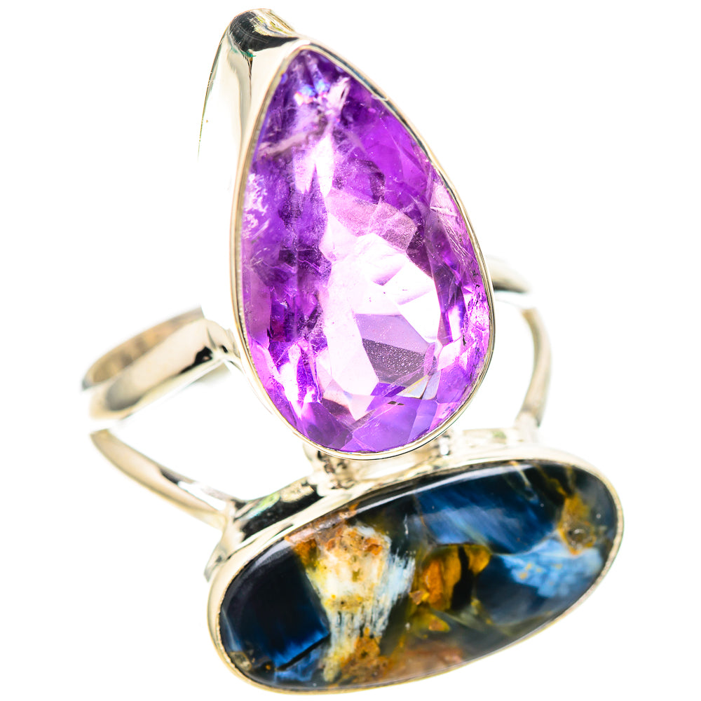 Large Pietersite, Amethyst Ring Size 10.5 (925 Sterling Silver) RING137137