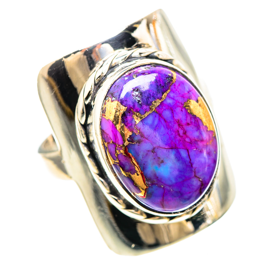 Purple Copper Composite Turquoise Ring Size 7.75 (925 Sterling Silver) RING137015