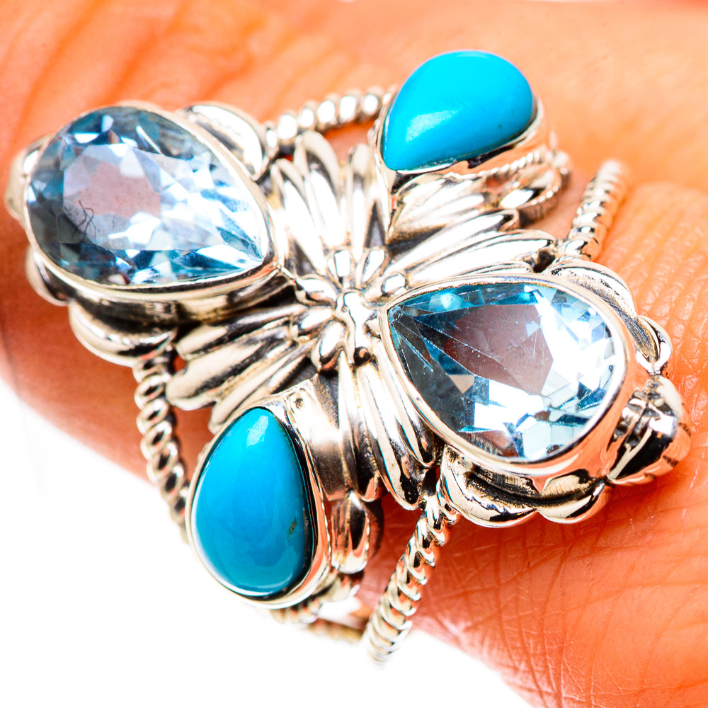 Blue Topaz, Sleeping Beauty Turquoise Ring Size 9.75 (925 Sterling Silver) RING134972