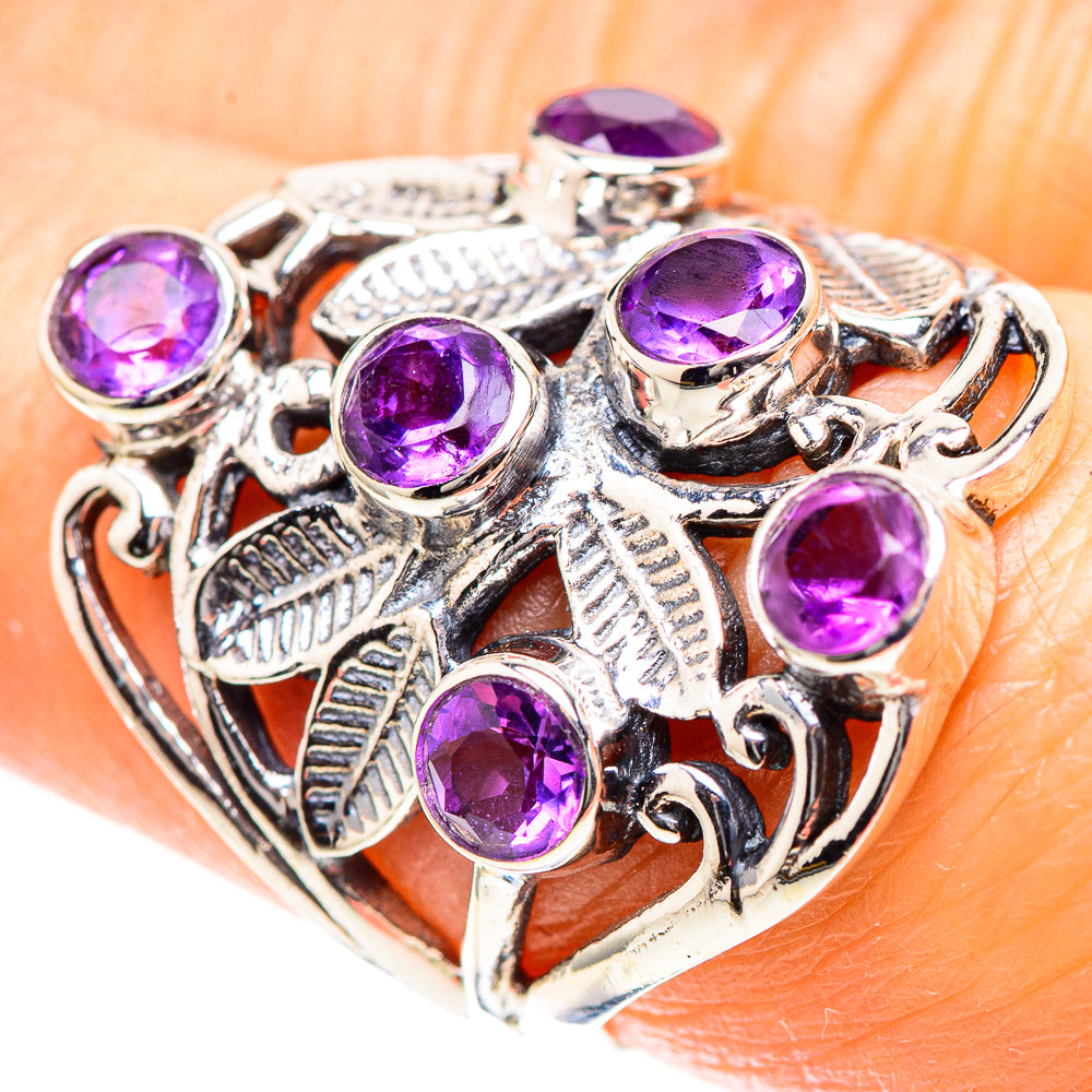 Faceted Amethyst Ring Size 7.5 (925 Sterling Silver) RING136573