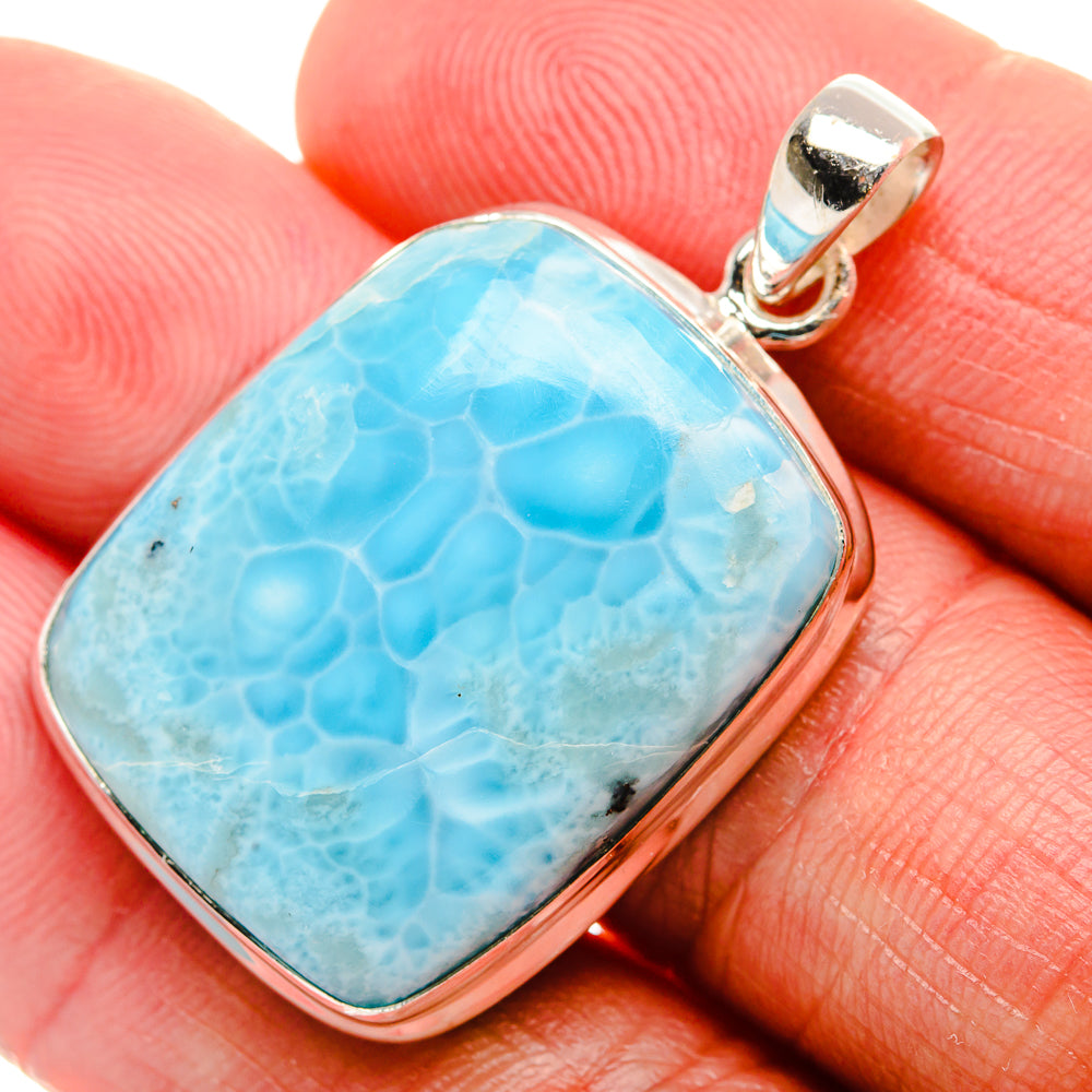 Larimar Pendant 1 1/2" (925 Sterling Silver) PD37453