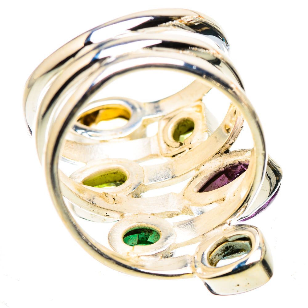 Anasilvercos Amethyst, Citrine, Peridot, Blue Topaz, Emerald Ring Size 6.25 (925 Sterling Silver)