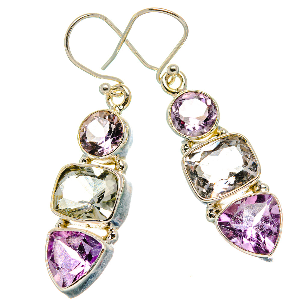 Green Amethyst, Amethyst Earrings 1 3/4" (925 Sterling Silver) EARR431756