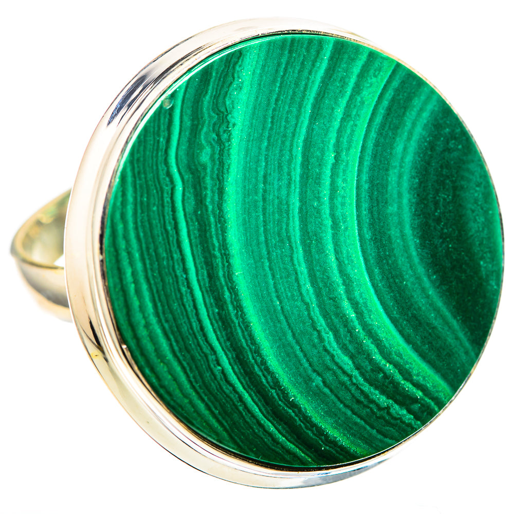 Huge Malachite Ring Size 9 (925 Sterling Silver) RING136517