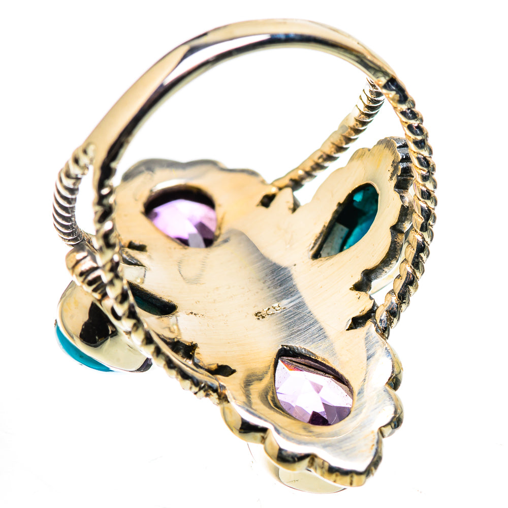 Large Faceted Amethyst, Sleeping Beauty Turquoise Ring Size 8.5 (925 Sterling Silver) RING136153