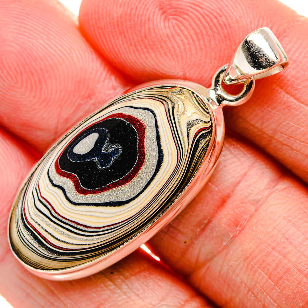 Fordite Pendant 1 3/4" (925 Sterling Silver) PD36977