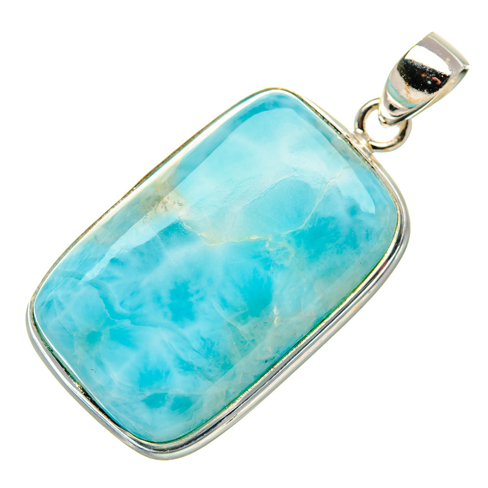 Larimar 925 Sterling Silver Pendant 1 3/4" Ana Co P37056
