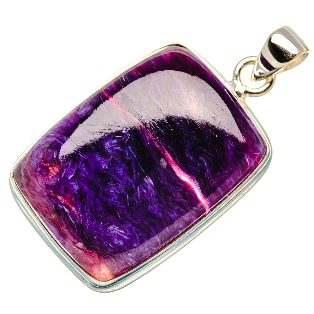 Charoite Pendant 1 5/8" (925 Sterling Silver) PD37417