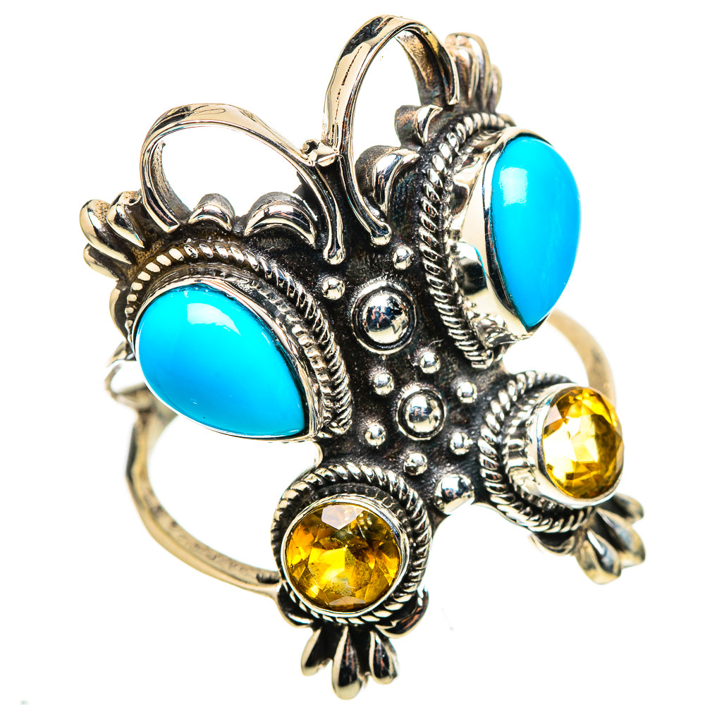 Large Sleeping Beauty Turquoise, Citrine 925 Sterling Silver Ring Size 10.75 (925 Sterling Silver) RING137764